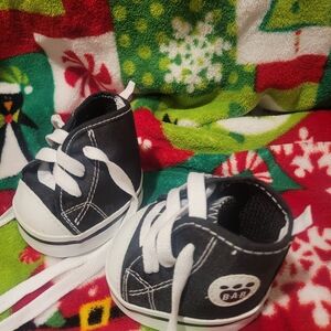 Build-A-Bear Black and White Chuck Taylor Style Sneakers